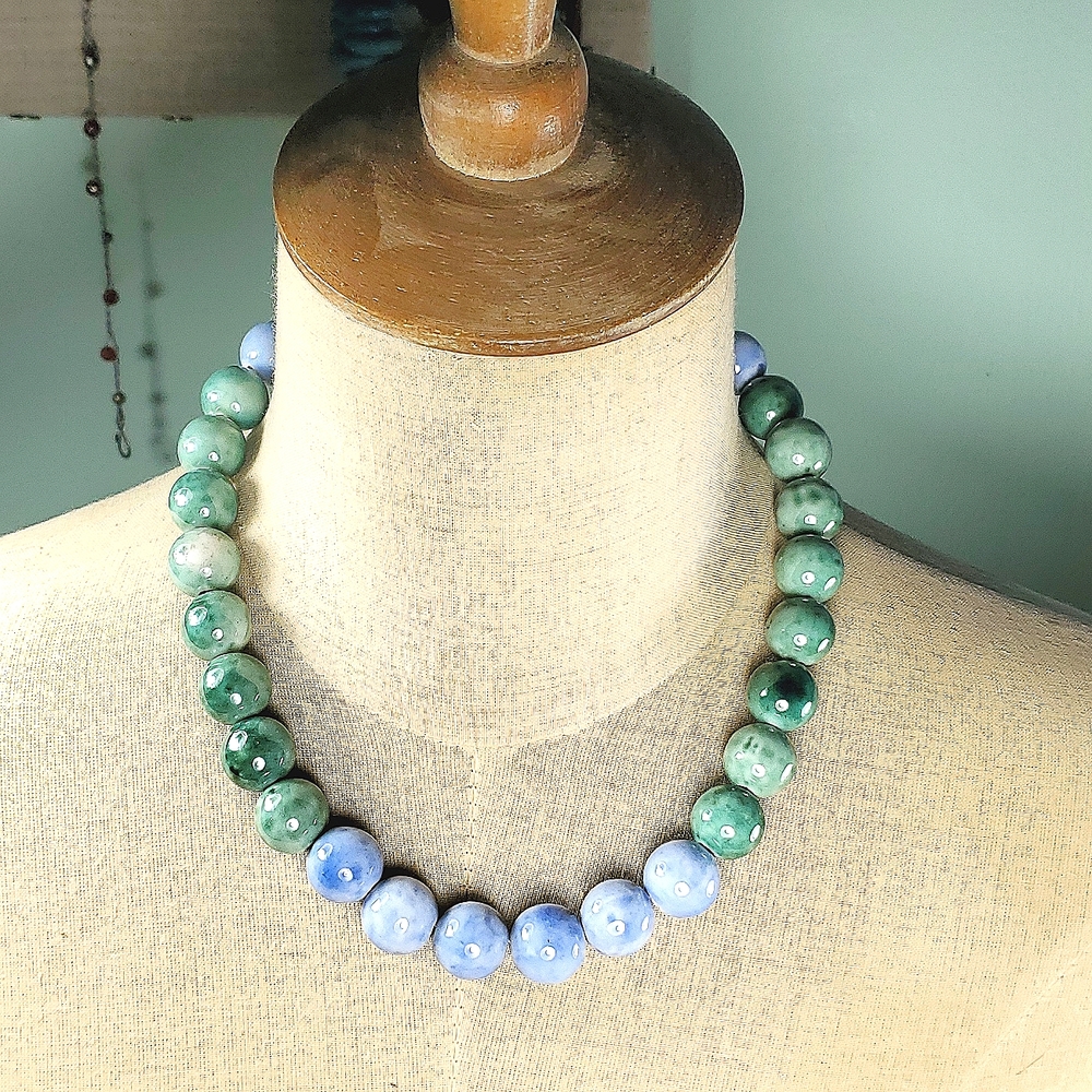 Blue and green summer necklace